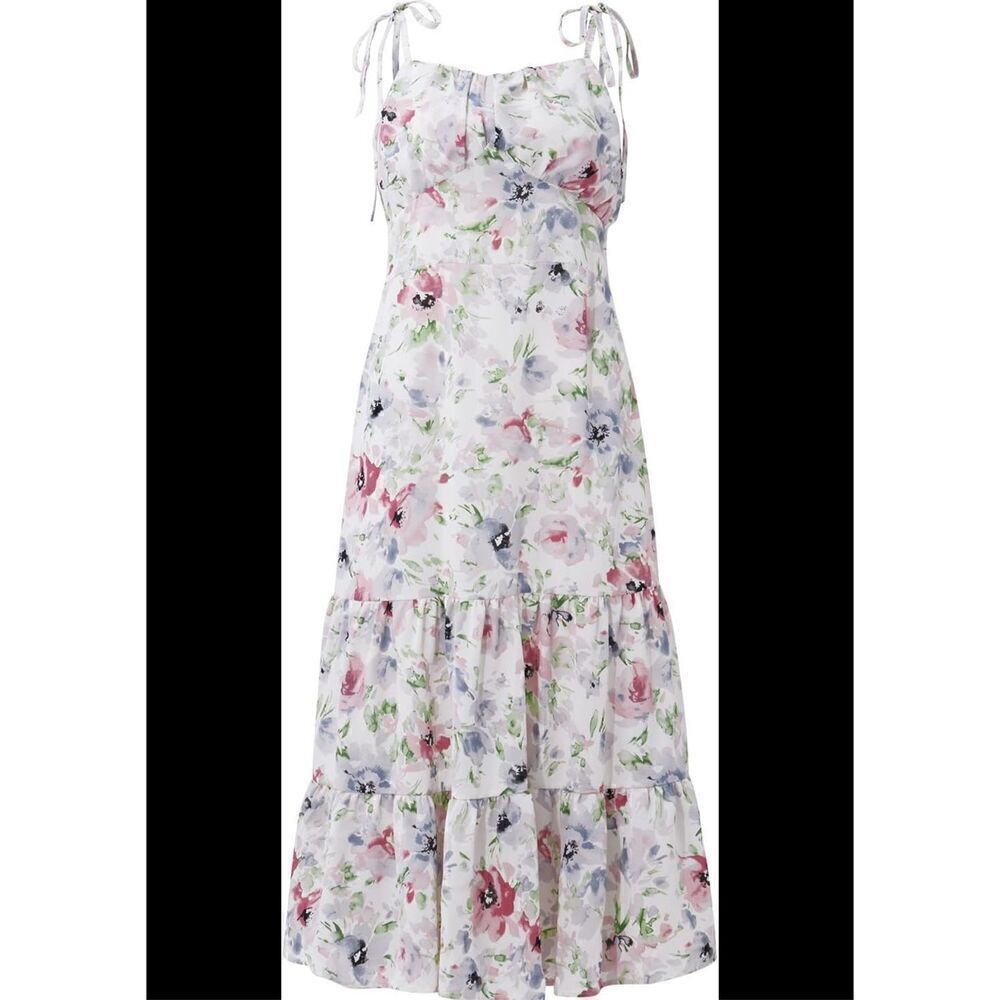 Lulus Floral tiered midi dress size medium